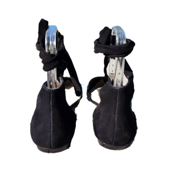 Vince Camuto Jevone Black Suede Ankle Tie Ballet Flats 11 - Picture 3 of 11